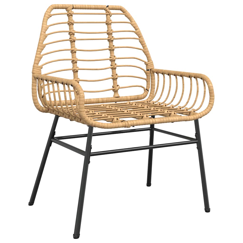 7 dele spisebordssæt til haven polyrattan glas brun
