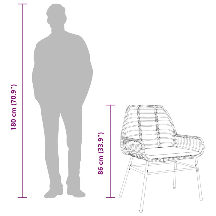 9 dele spisebordssæt til haven m. hynder polyrattan glas sort