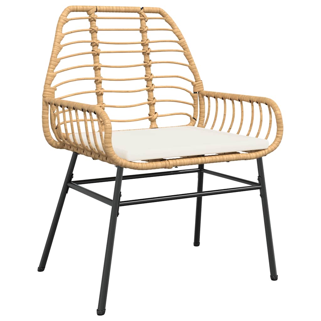 5 dele spisebordssæt til haven m. hynder polyrattan glas brun