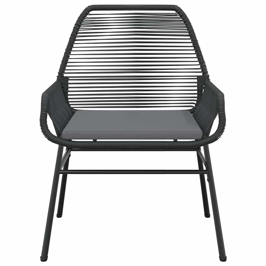 7 dele spisebordssæt til haven m. hynder polyrattan glas sort