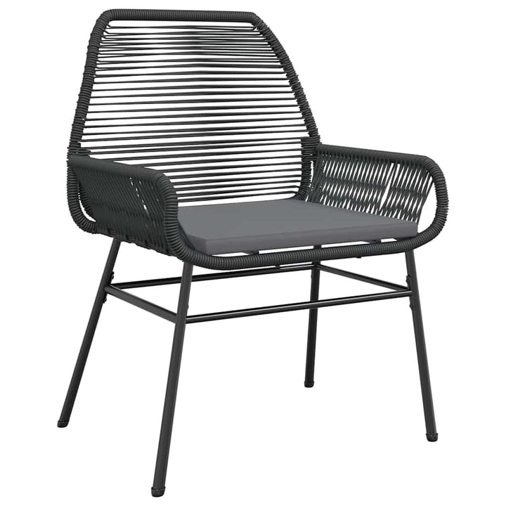 7 dele spisebordssæt til haven m. hynder polyrattan glas sort
