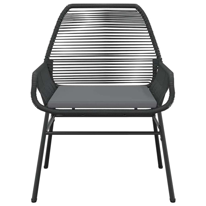 7 dele spisebordssæt til haven m. hynder polyrattan glas sort