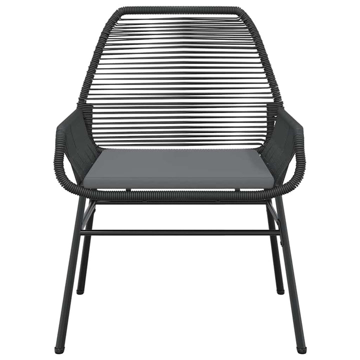 9 dele spisebordssæt til haven m. hynder polyrattan glas sort