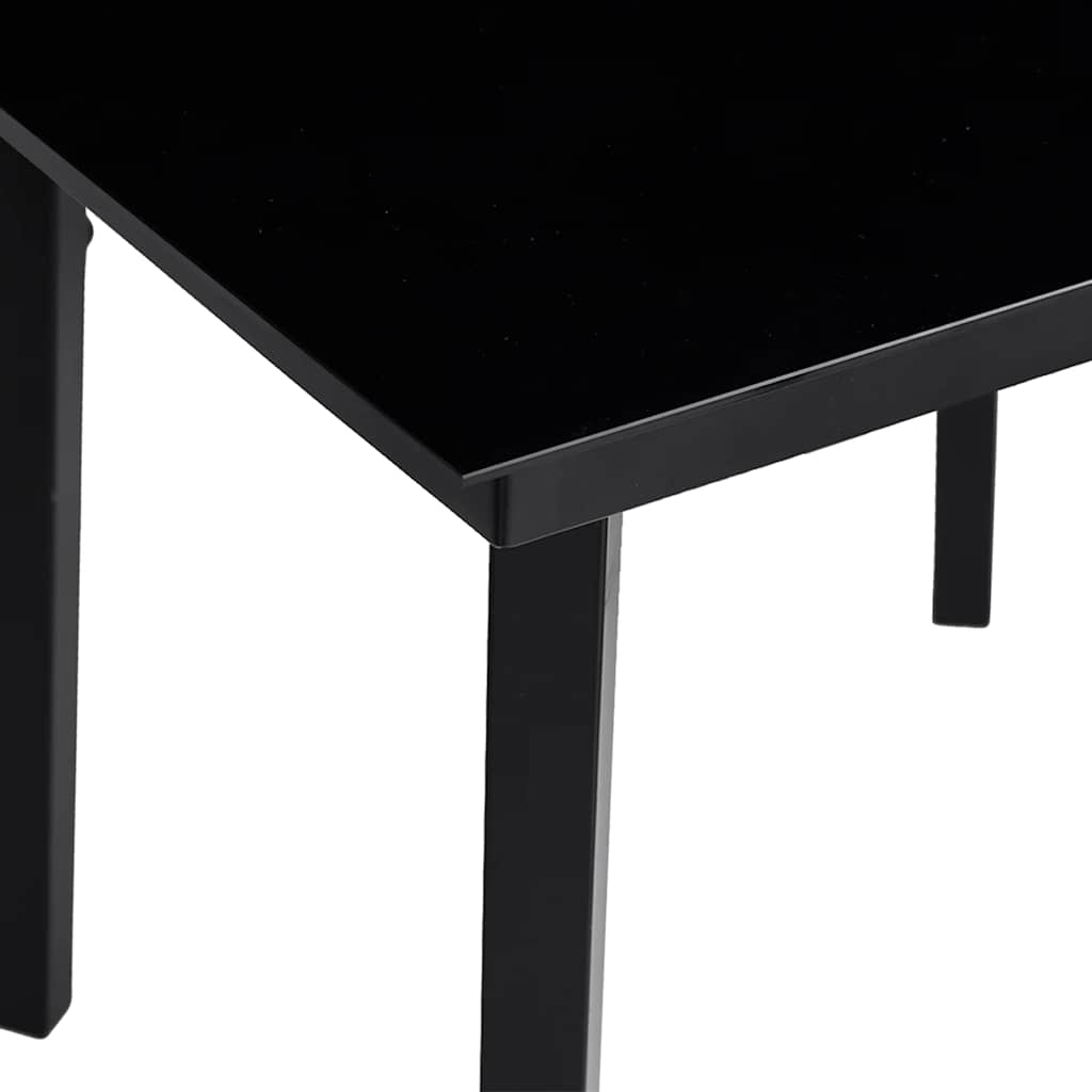 3 dele spisebordssæt til haven polyrattan glas sort