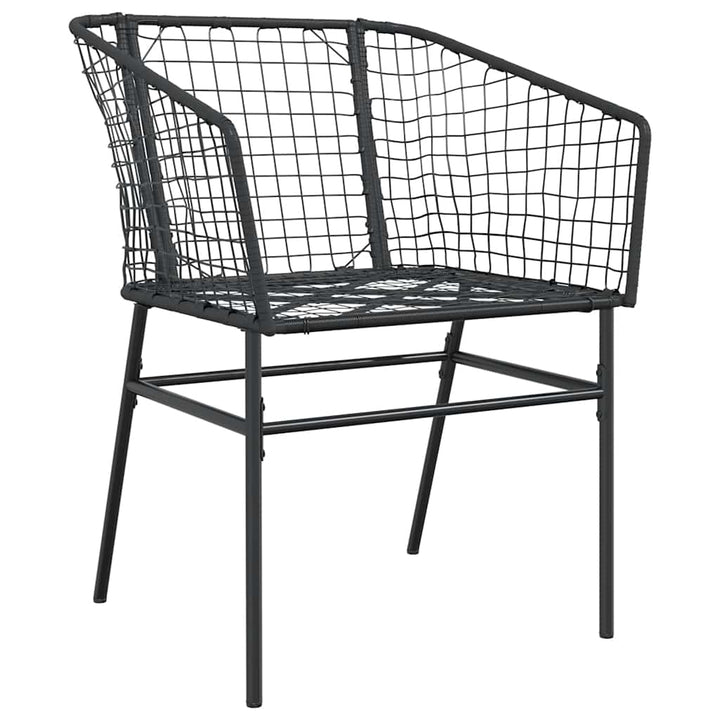 5 dele spisebordssæt til haven polyrattan glas sort