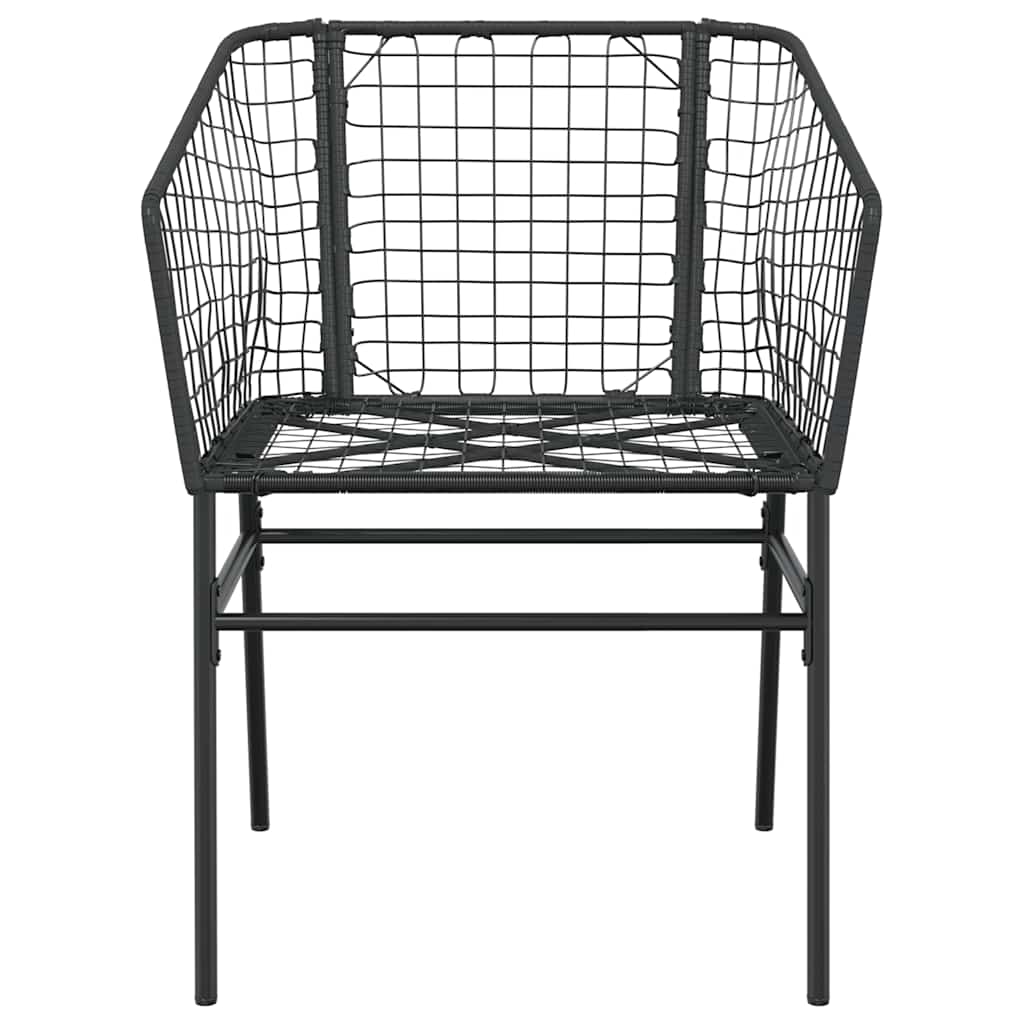 5 dele spisebordssæt til haven polyrattan glas sort