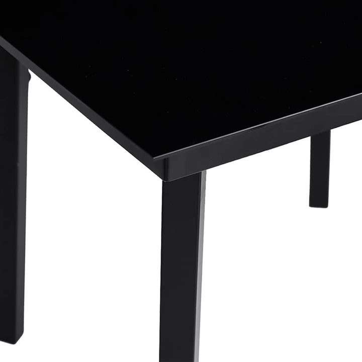 5 dele spisebordssæt til haven polyrattan glas sort