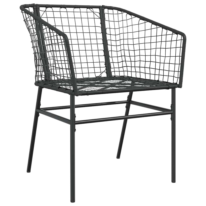 5 dele spisebordssæt til haven polyrattan glas sort