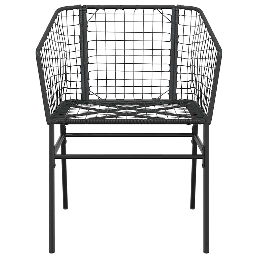 5 dele spisebordssæt til haven polyrattan glas sort