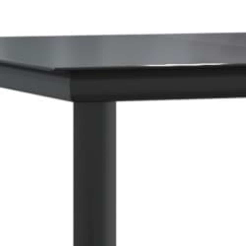 5 dele spisebordssæt til haven polyrattan glas sort