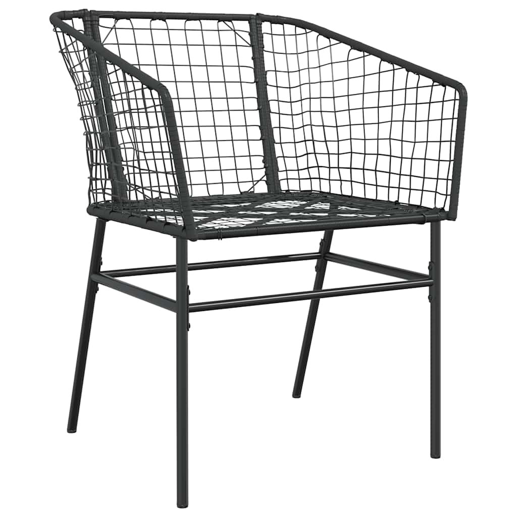 7 dele spisebordssæt til haven polyrattan glas sort