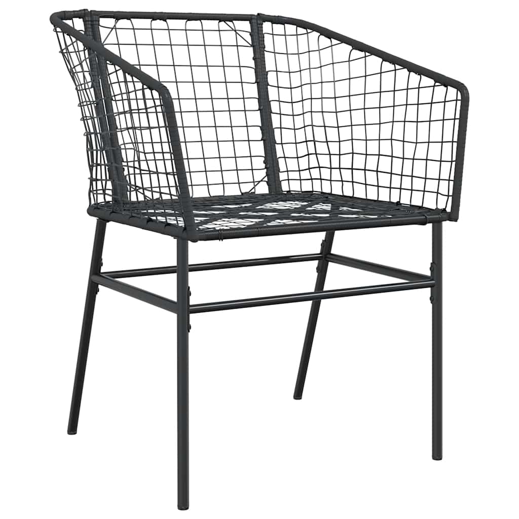 7 dele spisebordssæt til haven polyrattan glas sort