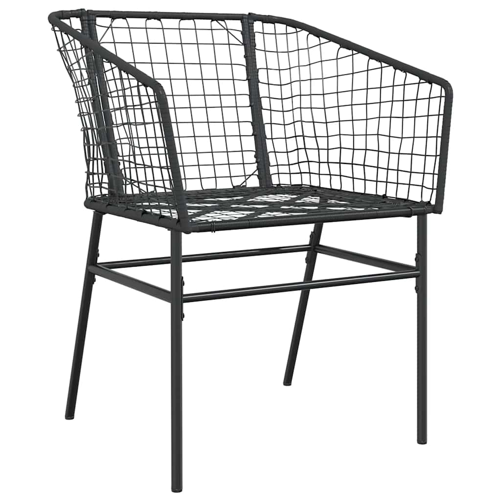 9 dele spisebordssæt til haven polyrattan glas sort