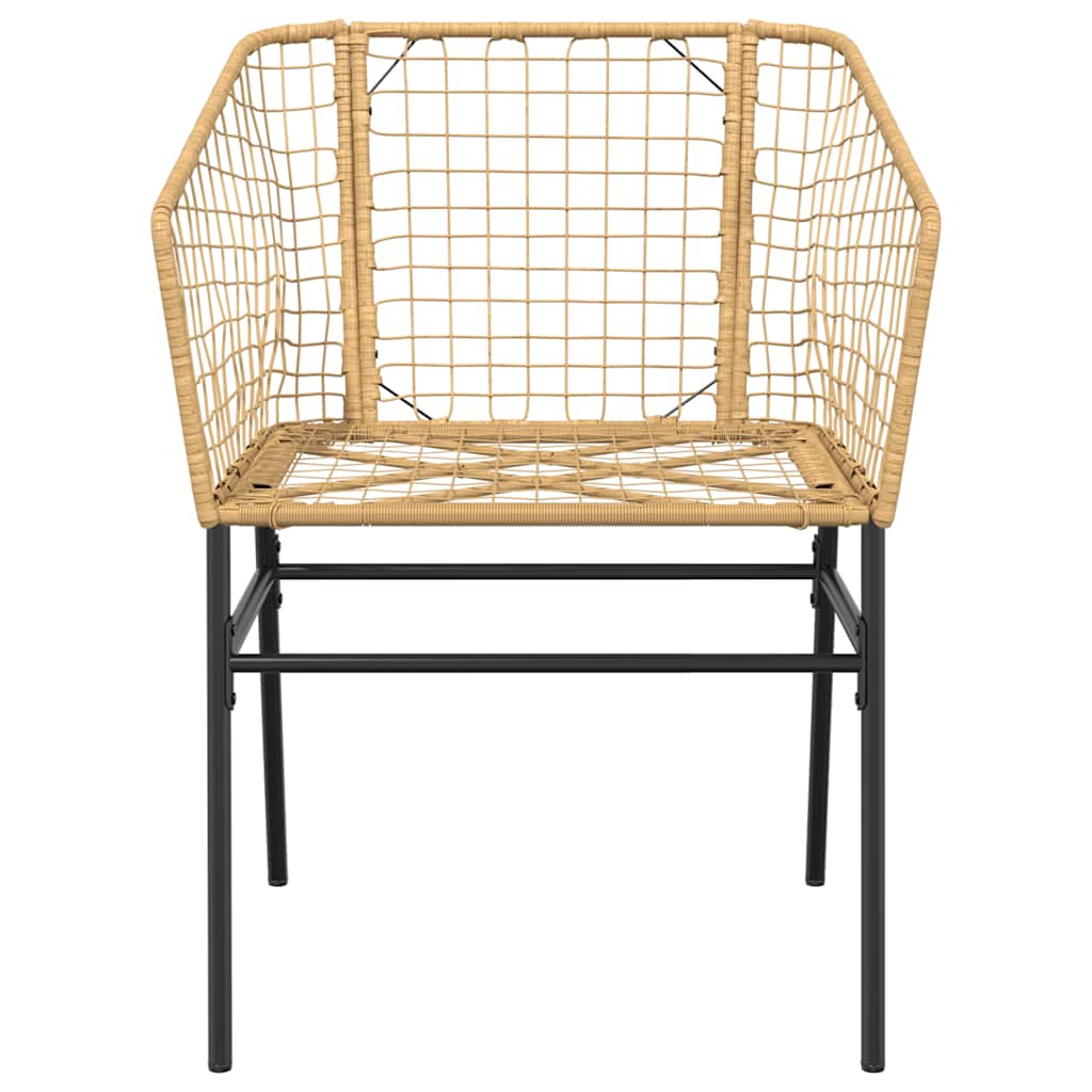 7 dele spisebordssæt til haven polyrattan glas brun