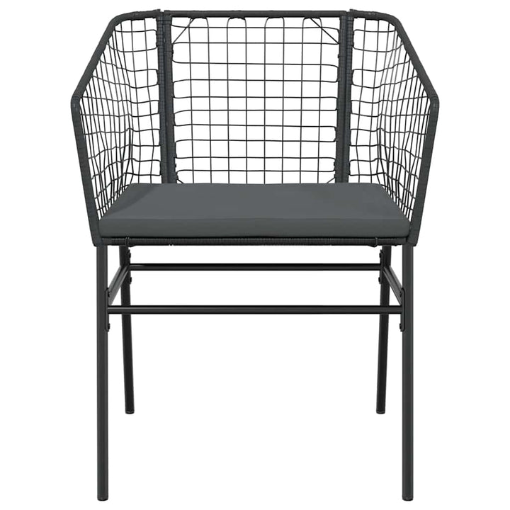 7 dele spisebordssæt til haven m. hynder polyrattan glas sort