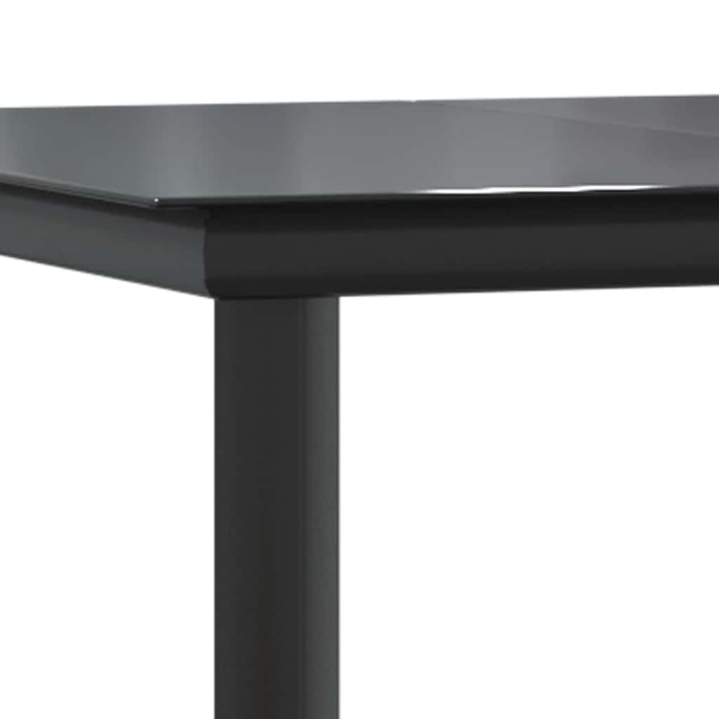 7 dele spisebordssæt til haven m. hynder polyrattan glas sort