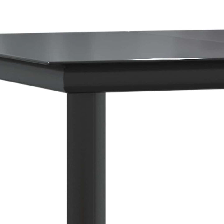 7 dele spisebordssæt til haven m. hynder polyrattan glas sort