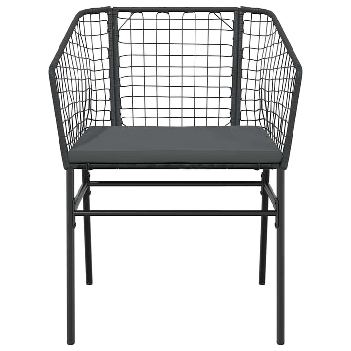 9 dele spisebordssæt til haven m. hynder polyrattan glas sort