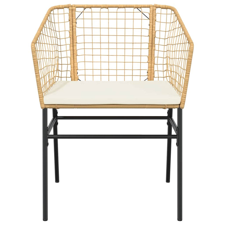 3 dele spisebordssæt til haven m. hynder polyrattan glas brun