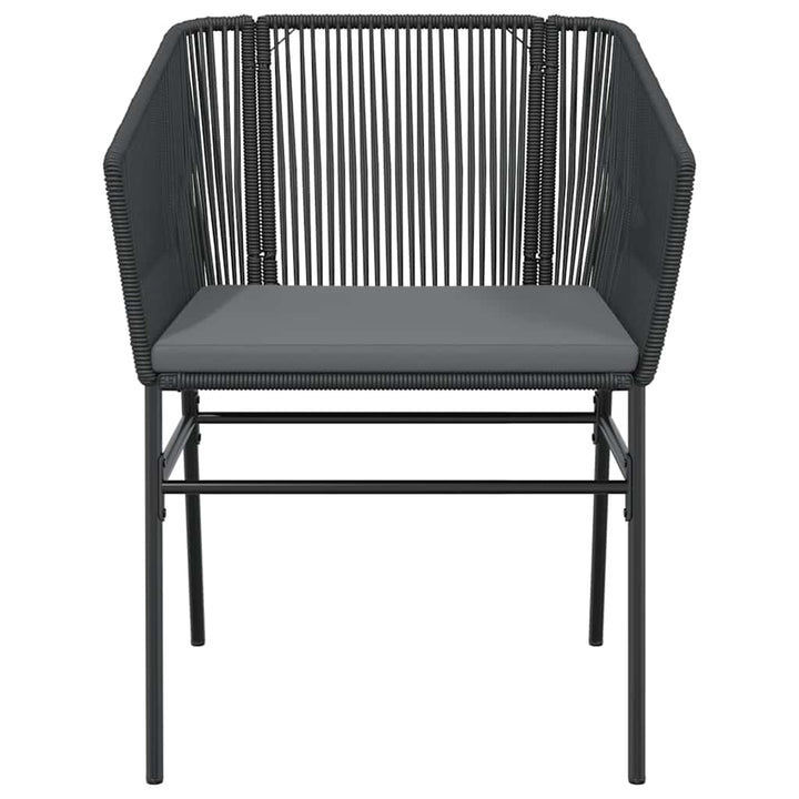 3 dele spisebordssæt til haven m. hynder polyrattan glas sort