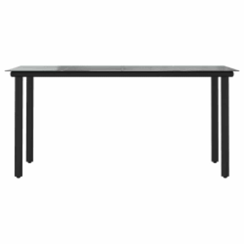 5 dele spisebordssæt til haven m. hynder polyrattan glas sort