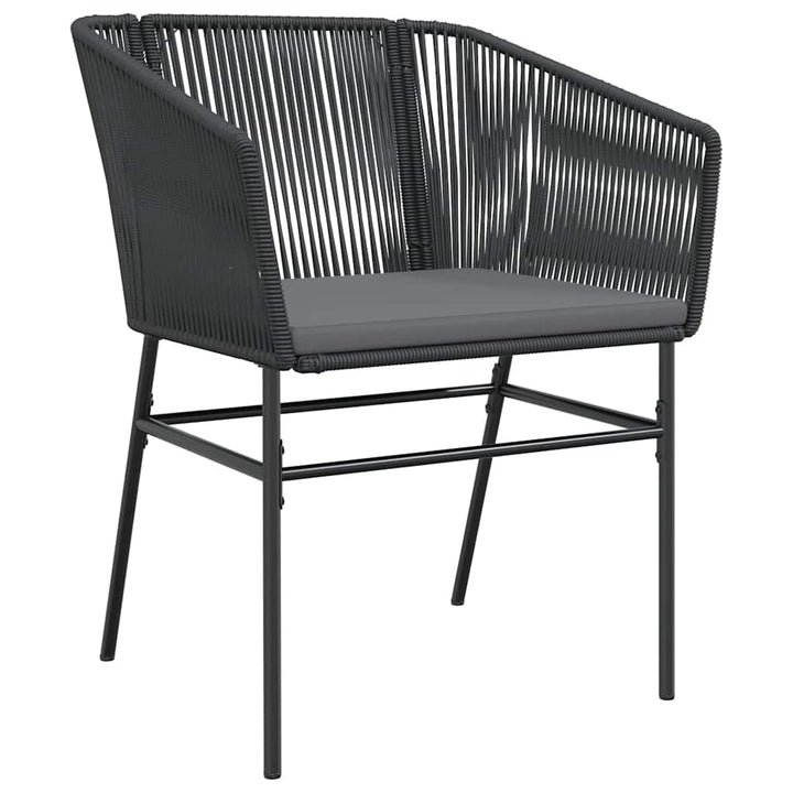 7 dele spisebordssæt til haven m. hynder polyrattan glas sort