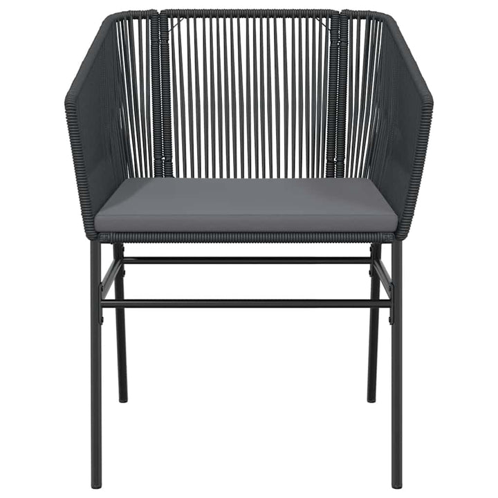 9 dele spisebordssæt til haven m. hynder polyrattan glas sort