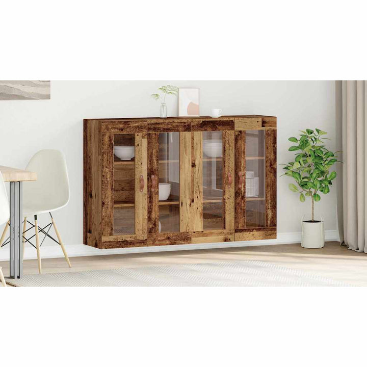 Væggeskabe 2 pcs Gammelt træ 69,5 x 34 x 90 cm Konstrueret træ