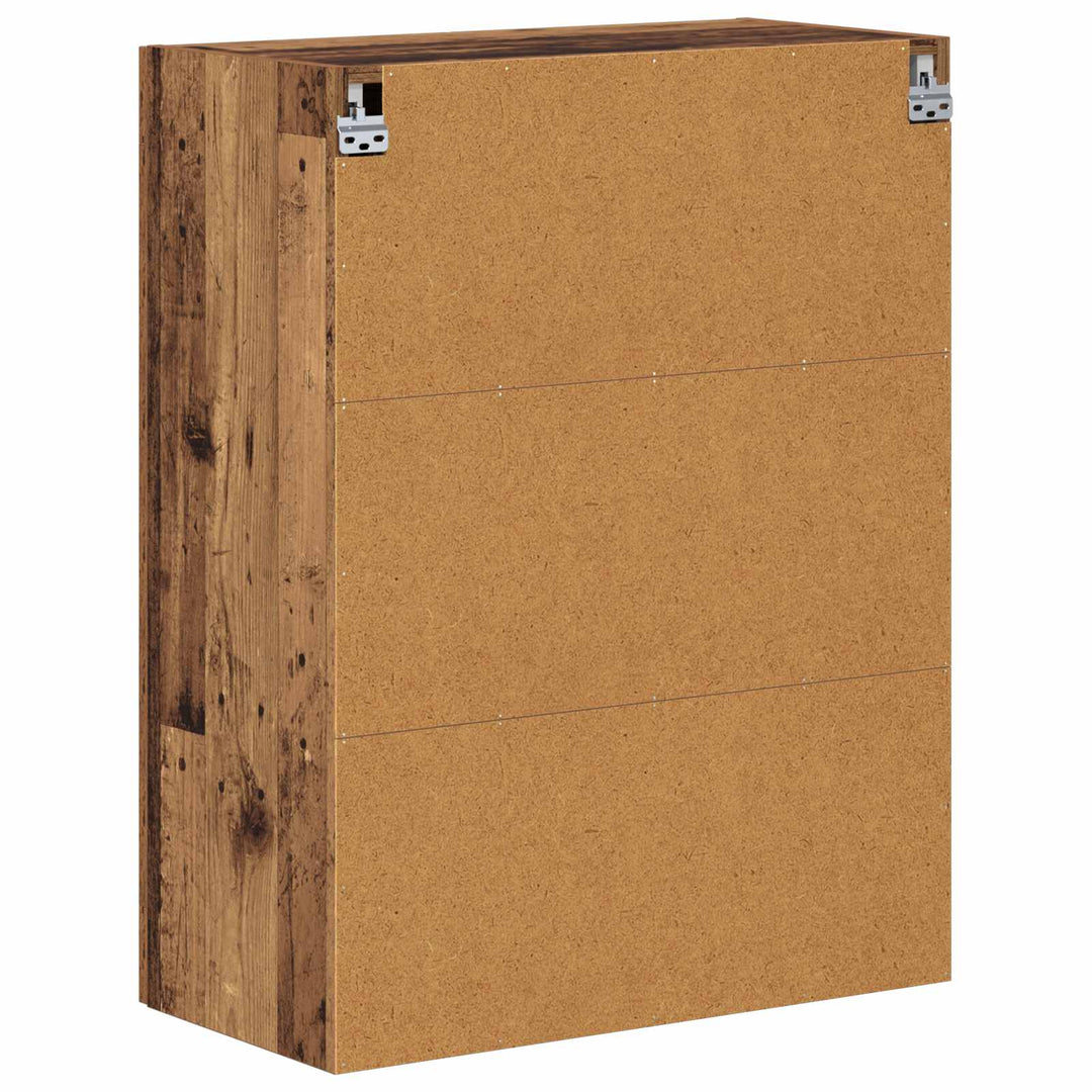 Væggeskabe 2 stk. Gammelt træ 69,5 x 34 x 90 cm Konstrueret træ