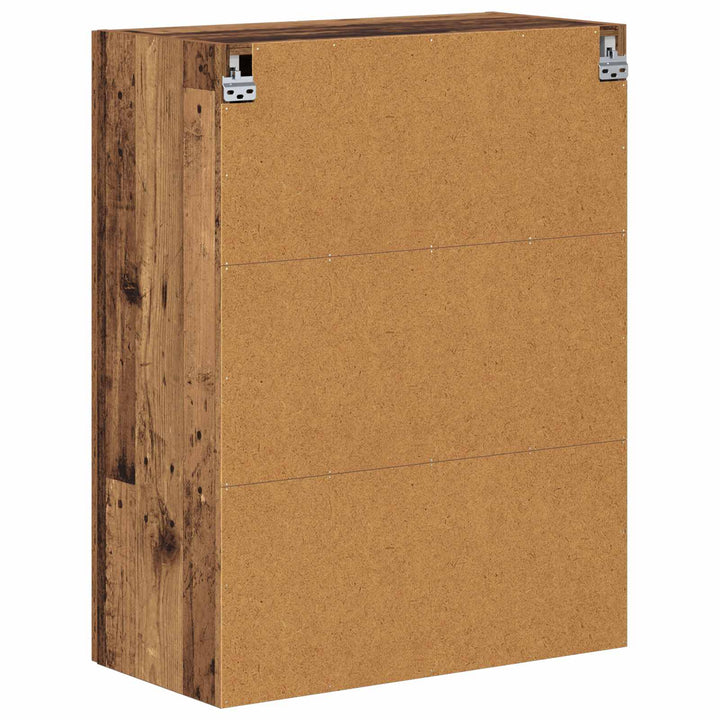 Væggeskabe 2 stk. Gammelt træ 69,5 x 34 x 90 cm Konstrueret træ