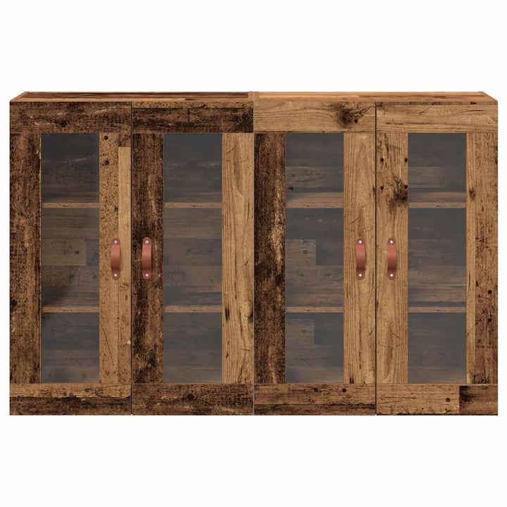 Væggeskabe 2 stk. Gammelt træ 69,5 x 34 x 90 cm Konstrueret træ