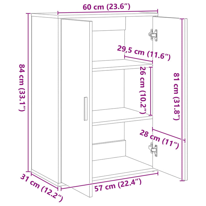 Sideboard 2 stk. Artisan Egetræ 60 x 31 x 84 cm Konstrueret træ