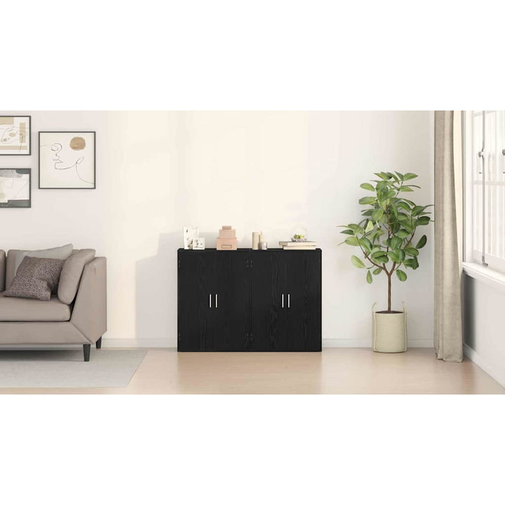 Sideboard 2 pcs Sort eg 60 x 31 x 84 cm Konstrueret træ