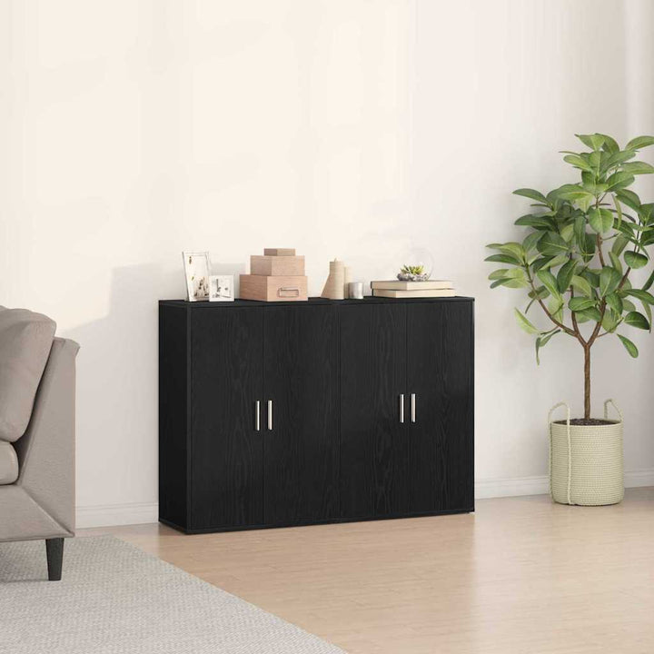 Sideboard 2 stk. Sort eg 60 x 31 x 84 cm Konstrueret træ