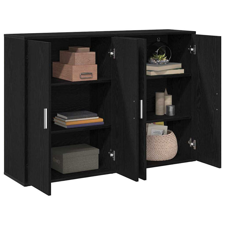 Sideboard 2 stk. Sort eg 60 x 31 x 84 cm Konstrueret træ