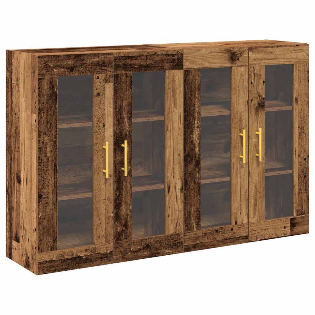 Væggeskabe 2 pcs Gammelt træ 69,5 x 34 x 90 cm Konstrueret træ