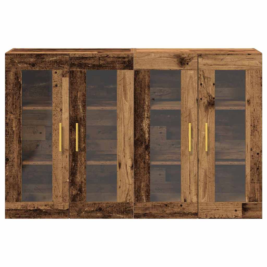 Væggeskabe 2 pcs Gammelt træ 69,5 x 34 x 90 cm Konstrueret træ