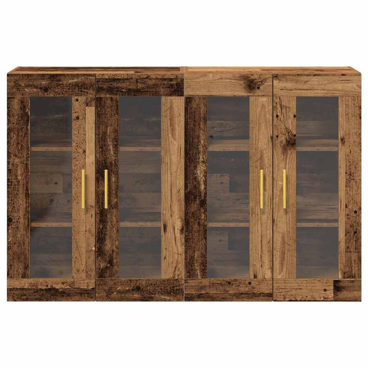 Væggeskabe 2 pcs Gammelt træ 69,5 x 34 x 90 cm Konstrueret træ