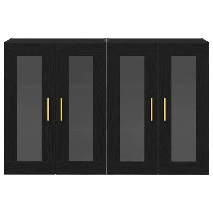 Væggeskabe 2 stk. Sort eg 69,5 x 34 x 90 cm Konstrueret træ