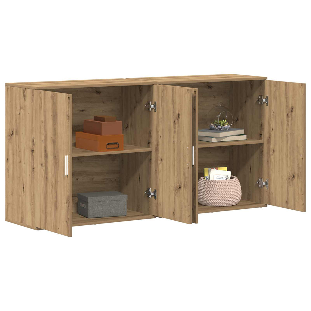 Sideboard 2 pcs Artisan Egetræ 79 x 38 x 80 cm Konstrueret træ