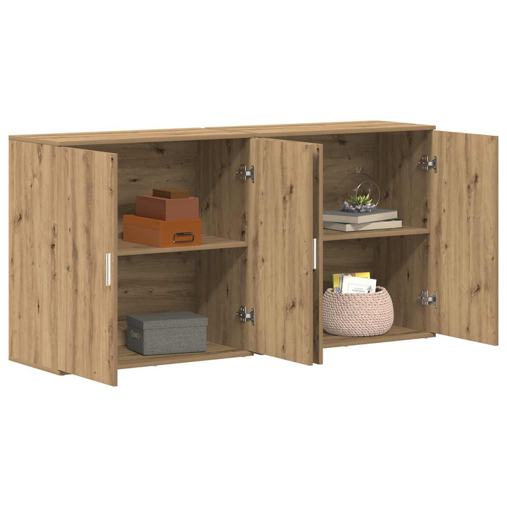 Sideboard 2 pcs Artisan Egetræ 79 x 38 x 80 cm Konstrueret træ