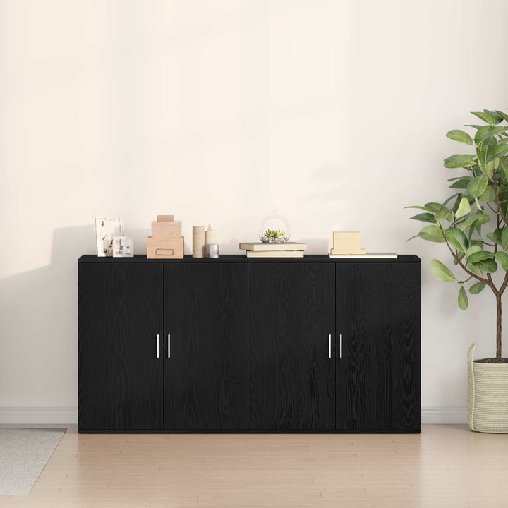 Sideboard 2 stk. Sort eg 79 x 38 x 80 cm Konstrueret træ