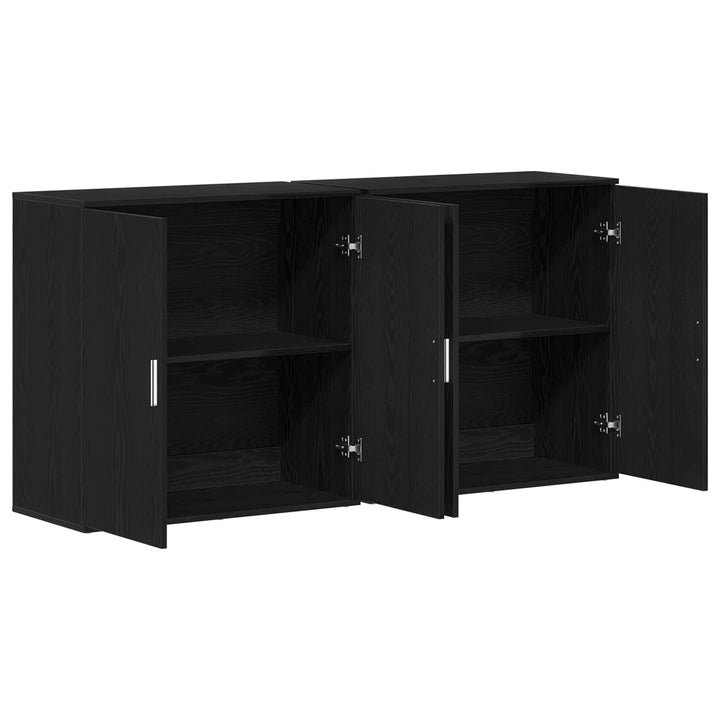 Sideboard 2 stk. Sort eg 79 x 38 x 80 cm Konstrueret træ