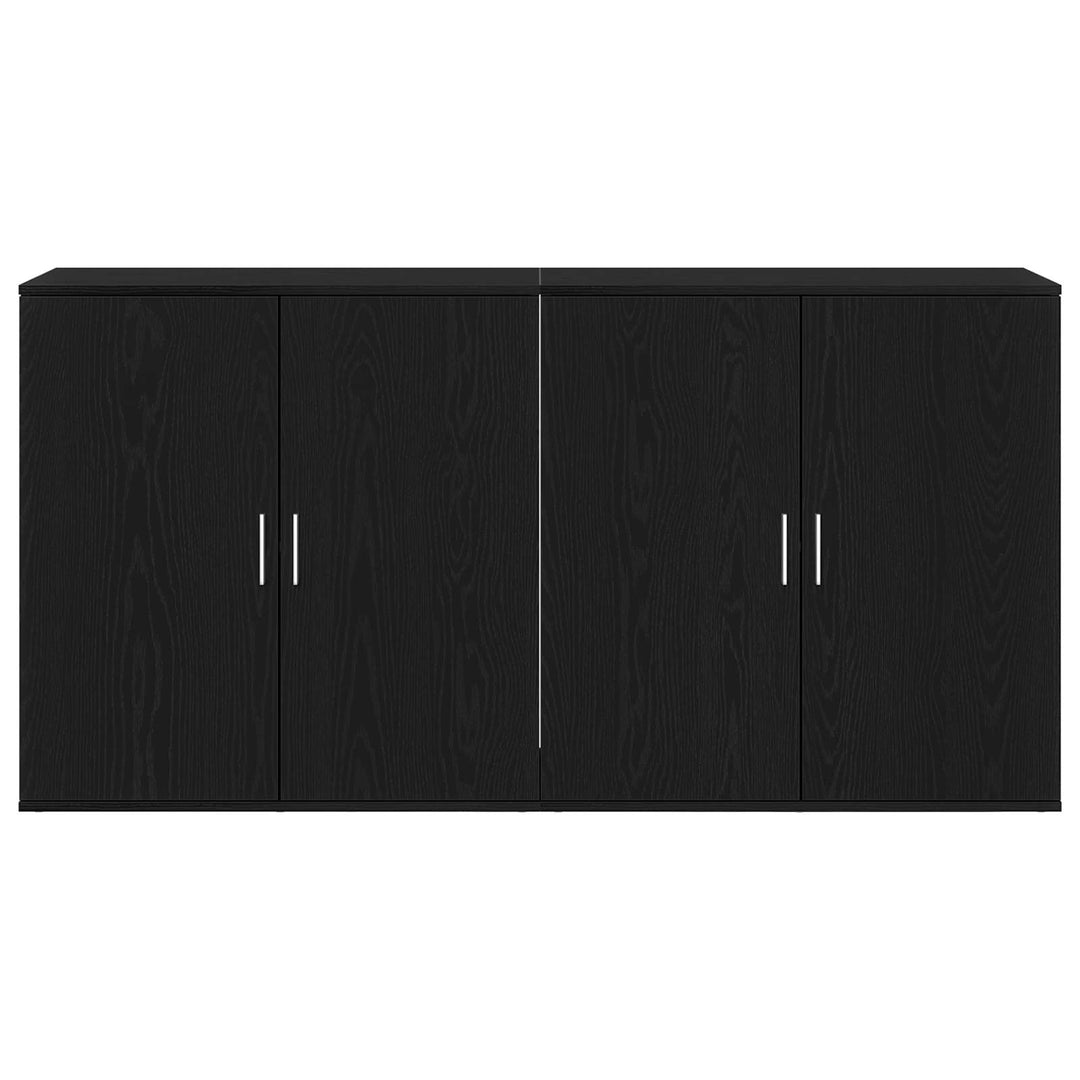 Sideboard 2 stk. Sort eg 79 x 38 x 80 cm Konstrueret træ