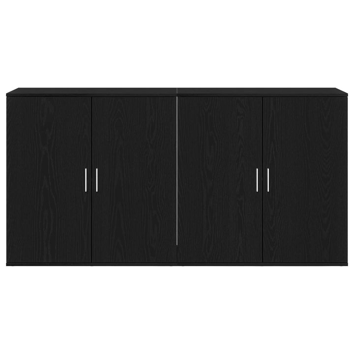 Sideboard 2 stk. Sort eg 79 x 38 x 80 cm Konstrueret træ