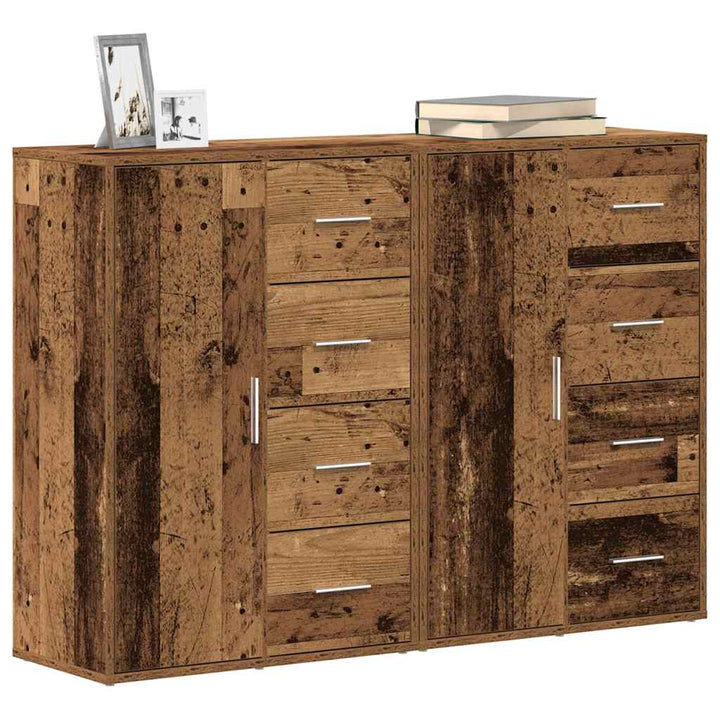 Sideboard 2 stk. Gammelt træ 60 x 31 x 84 cm Konstrueret træ