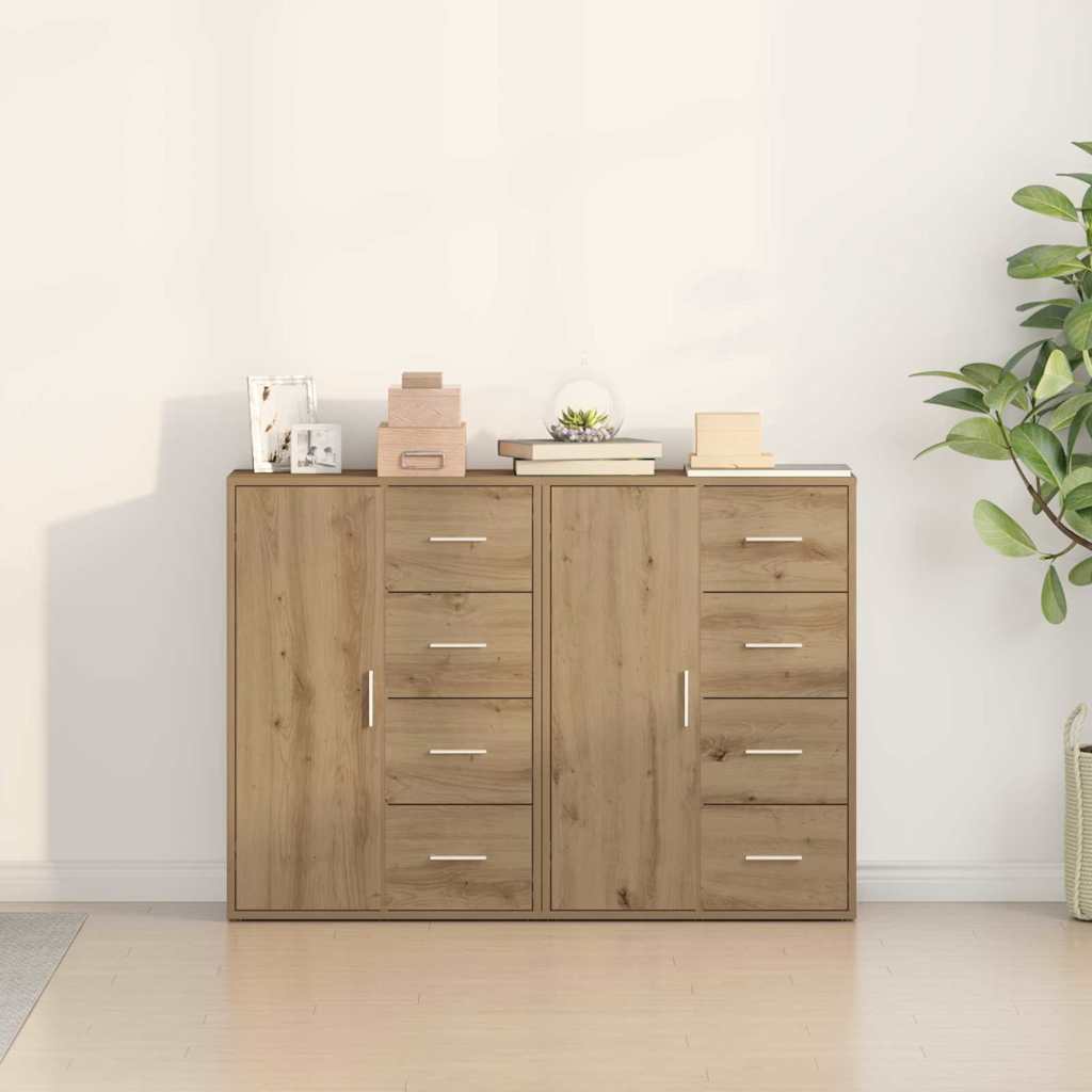 Sideboard 2 pcs Artisan Egetræ 60 x 31 x 84 cm Konstrueret træ