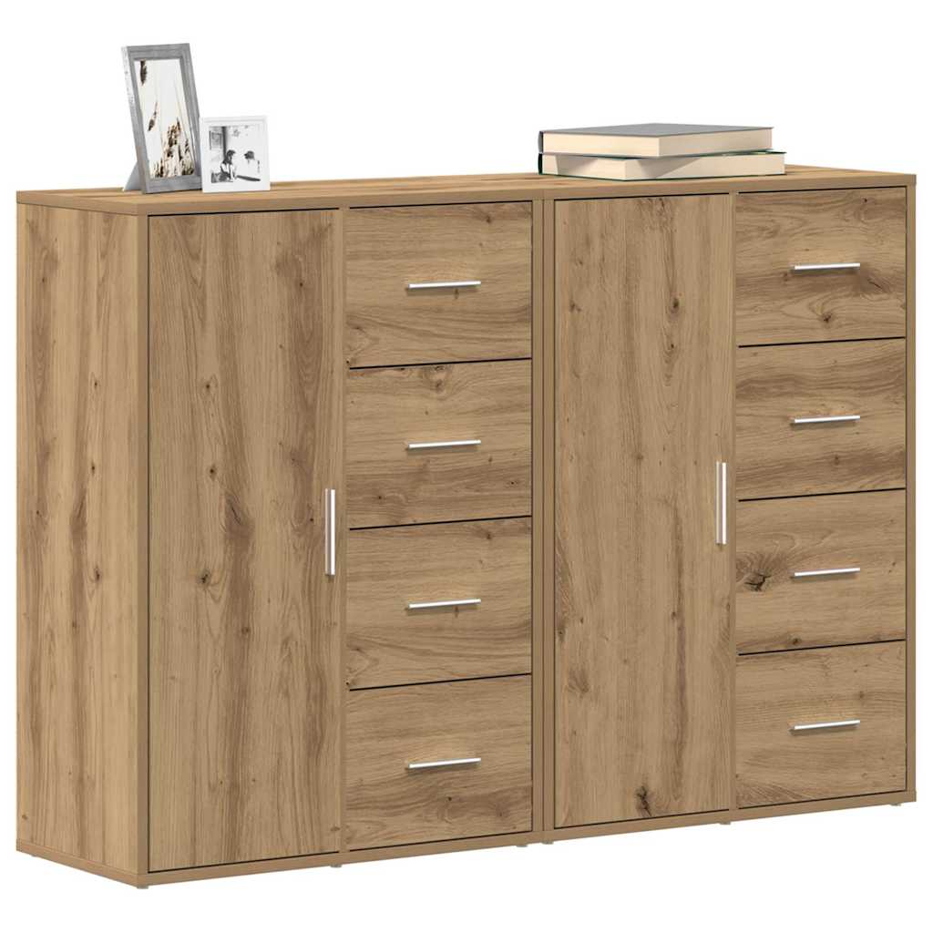 Sideboard 2 pcs Artisan Egetræ 60 x 31 x 84 cm Konstrueret træ