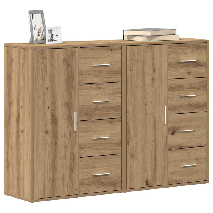 Sideboard 2 pcs Artisan Egetræ 60 x 31 x 84 cm Konstrueret træ