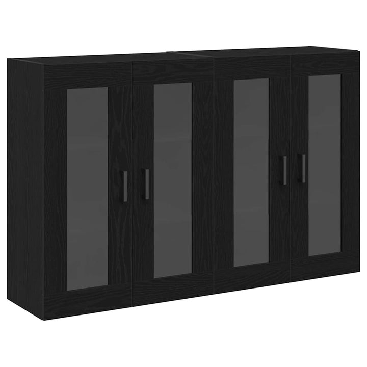 Væggeskabe 2 pcs Sort eg 69,5 x 34 x 90 cm Konstrueret træ